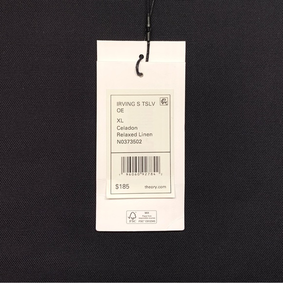 THEORY Irving 100% Linen Short Sleeve Button Front Shirt — Men’s XL — Teal Blue - Picture 8 of 8